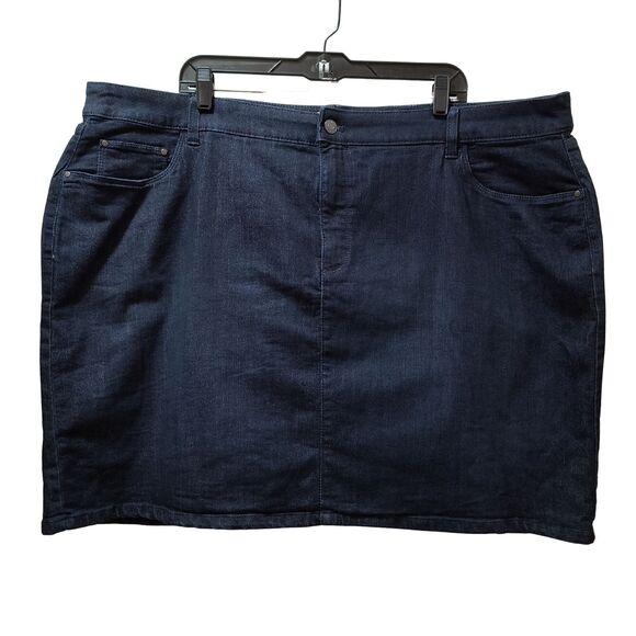 Croft & Barrow Denim Mini Skort Women’s 22W Blue Stretch Jean Skirt - Picture 1 of 3